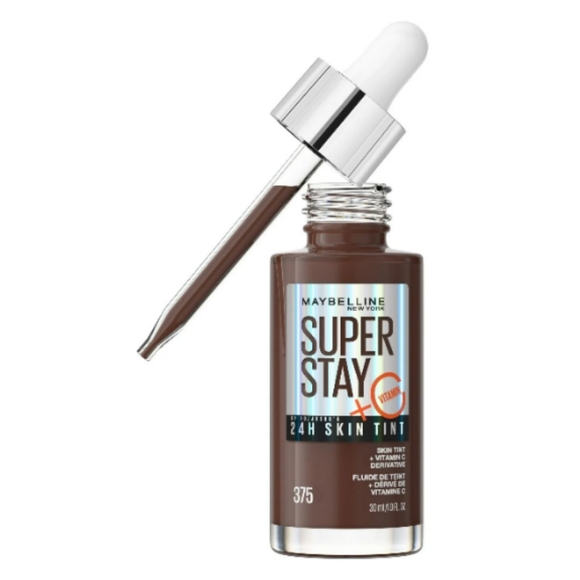 2 Pack Maybelline Super Stay Up to 24HR Skin Tint with Vitamin C, 375, 1 fl oz - Picture 1 of 11